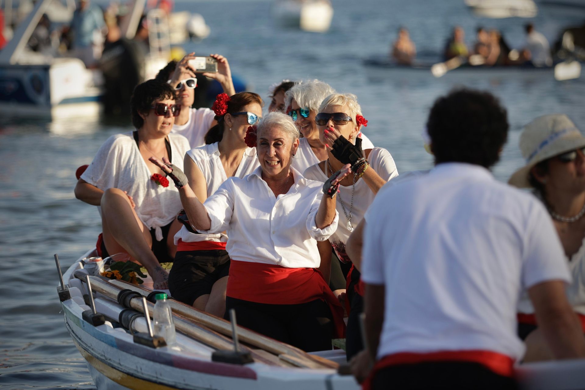 La procesión marítima por Pedregalejo de la Virgen del Carmen