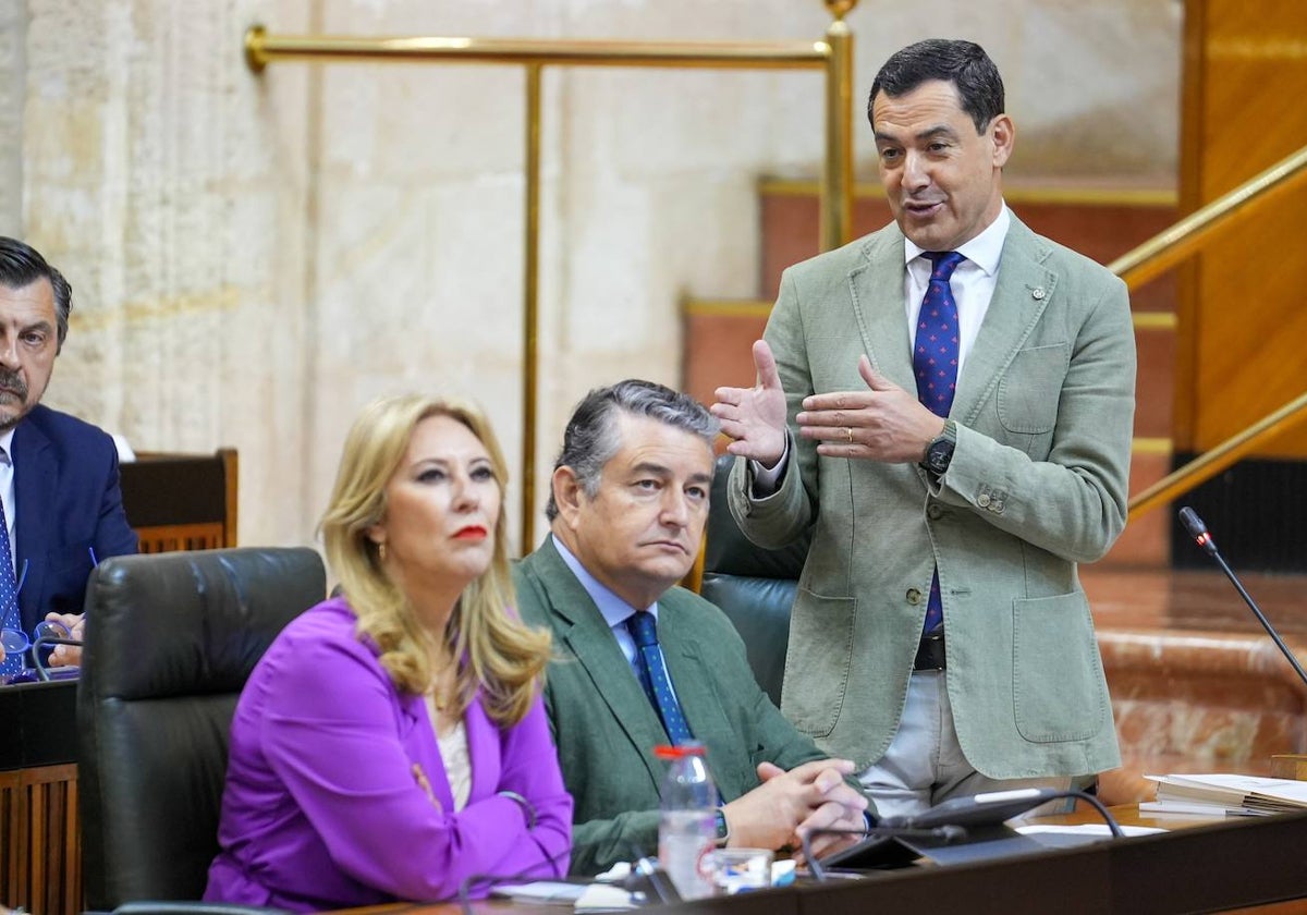 Juanma Moreno, durante su intervención.