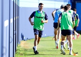 El nuevo fichaje Luismi Sánchez, en una sesión de trabajo reciente.
