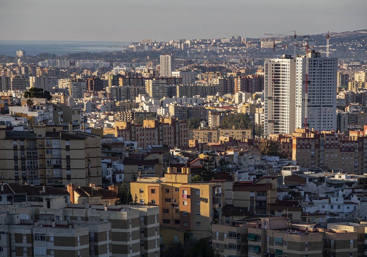 Vista aérea de la ciudad de Málaga.