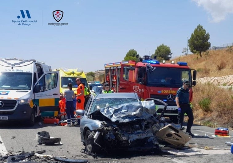 Imagen del accidente registrado este sábado.