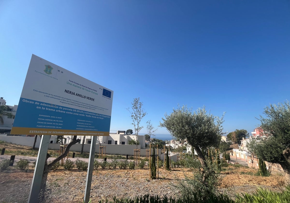 Imagen del anillo verde de Nerja, en el que se han invertido más de 325.000 euros, un 80% con los fondos europeos.