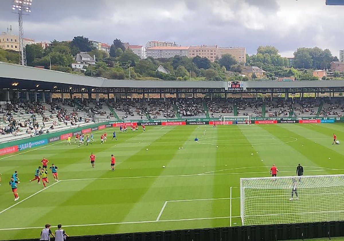 Panorámica de A Malata, en El Ferrol, donde jugará el Málaga este sábado.