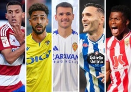 Uzuni (Granada), Chris Ramos (Cádiz), Aketxe (Zaragoza), Lucas Pérez (Deportivo) y Ramazani (Almería), algunas de las figuras del torneo.