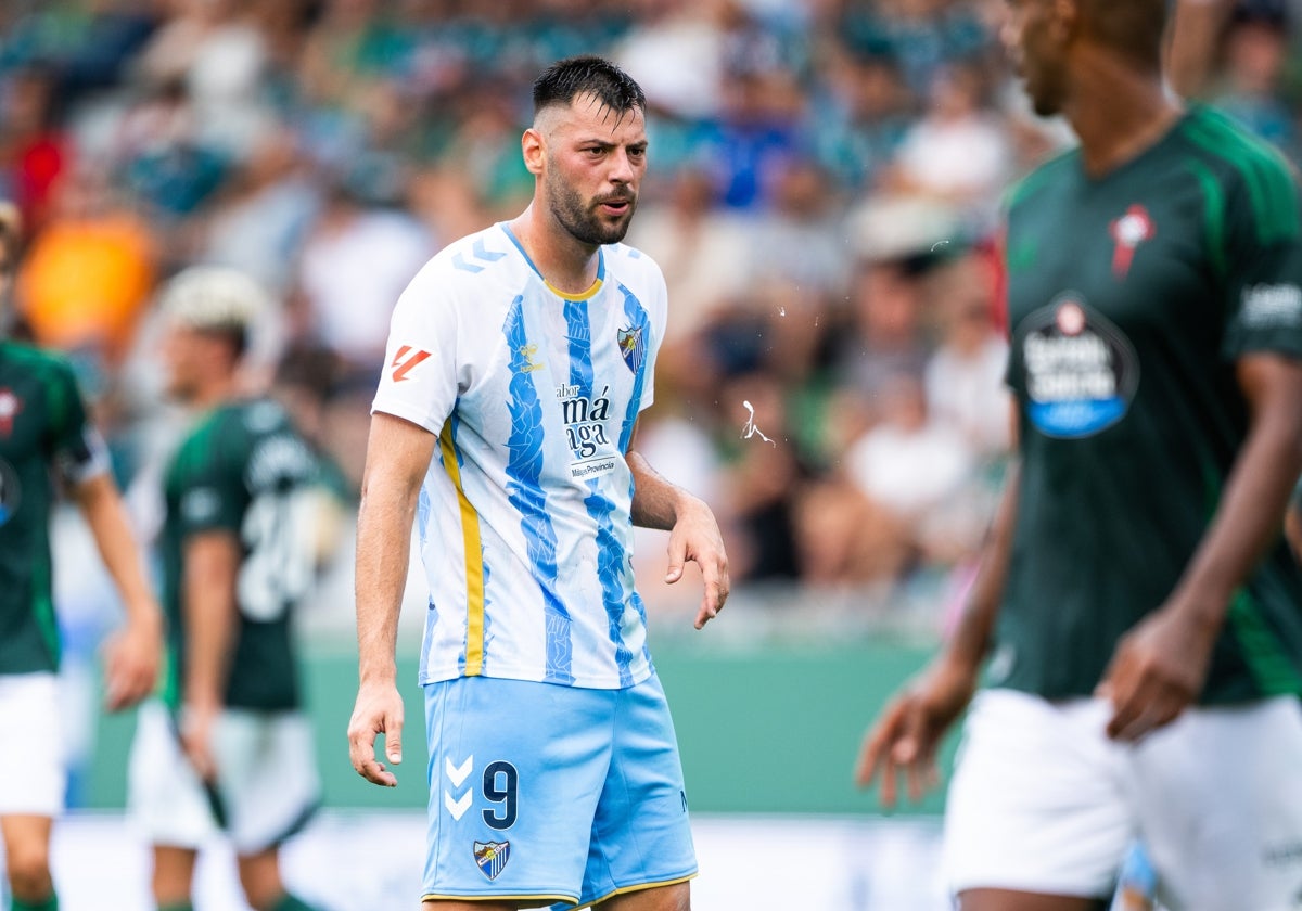 Roko Baturina, en la primera parte del Racing de Ferrol-Málaga.