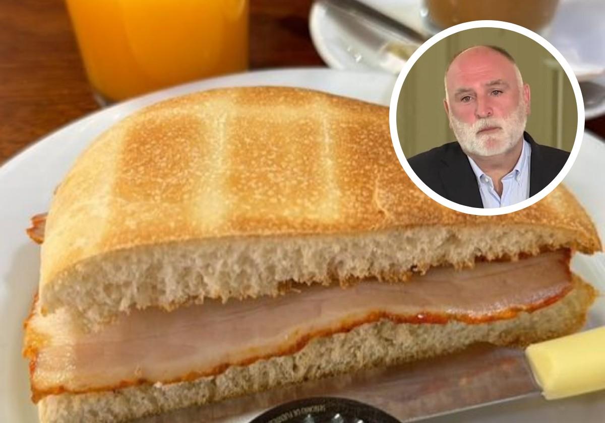 Mollete con chicharrón al horno, uno de los desayunos compartidos por José Andrés.