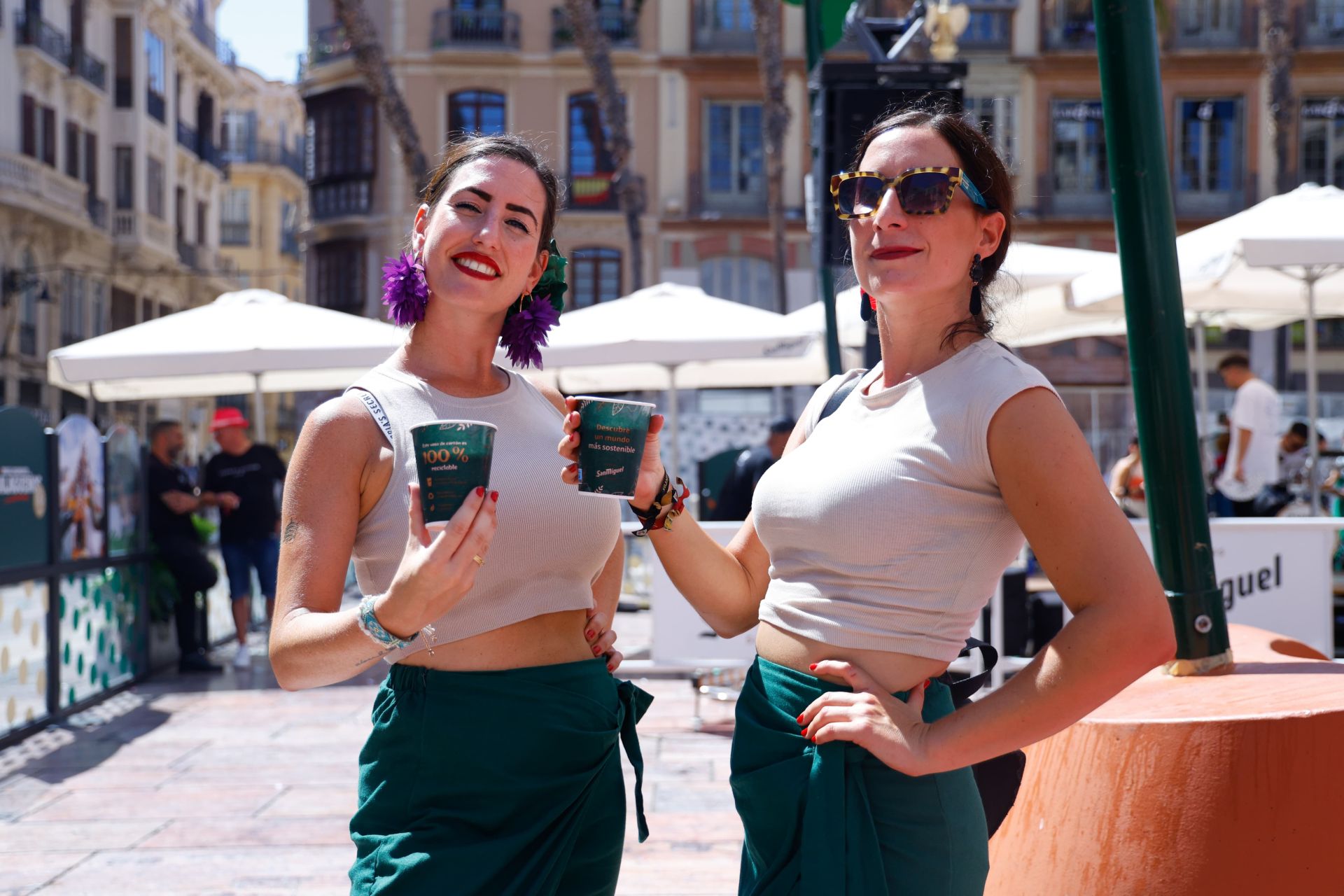 Ambiente en la Feria del centro de Málaga este martes 20 de agosto