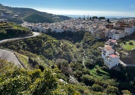 Fincas en el cauce del río Algarrobo, junto al casco urbano del municipio axárquico.