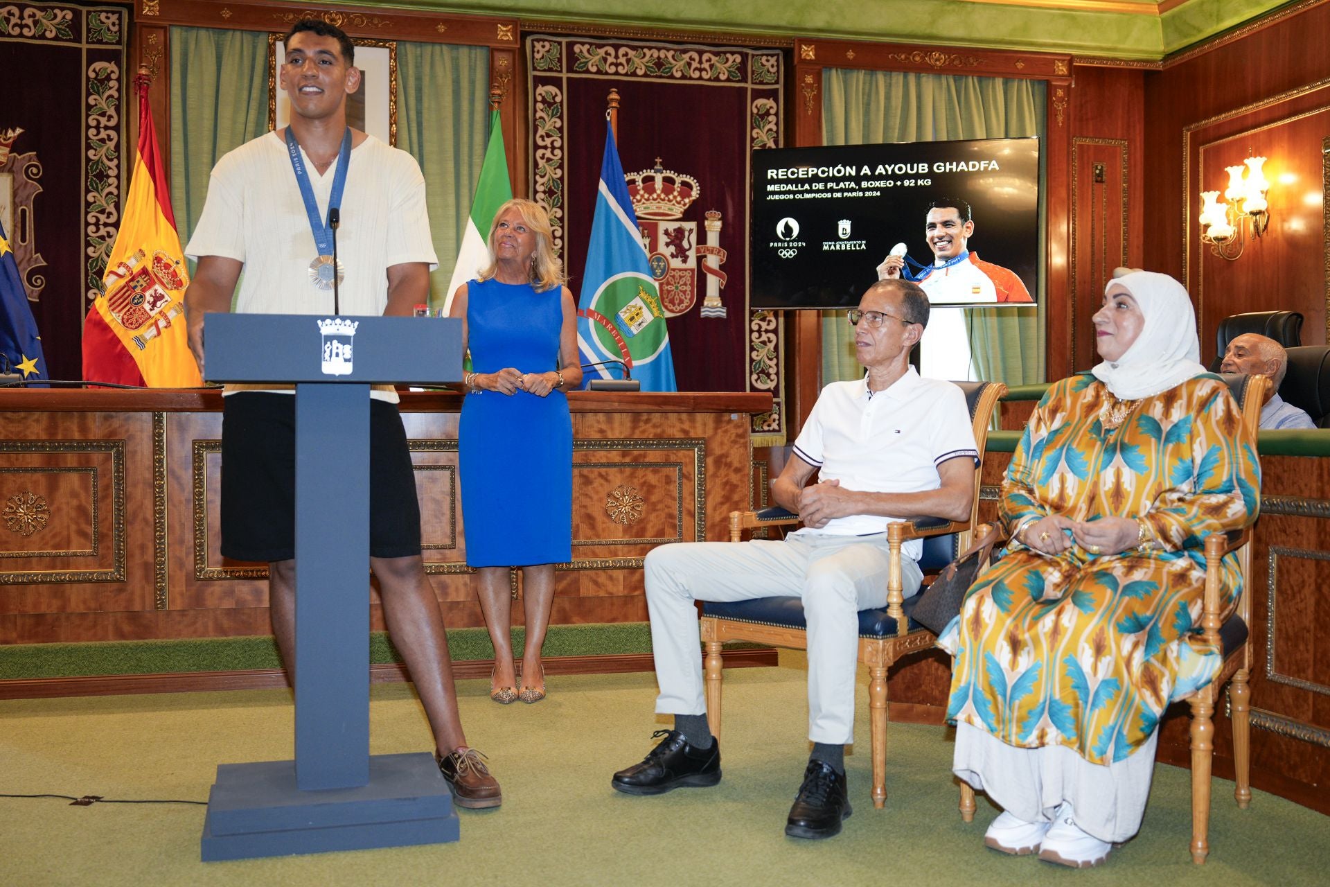 El homenaje de Marbella al boxeador Ayoub Ghadfa, en imágenes