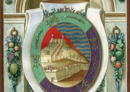 Escudo de Málaga en el título de regidor perpetuo otorgado a Godoy. Archivo Municipal de Málaga