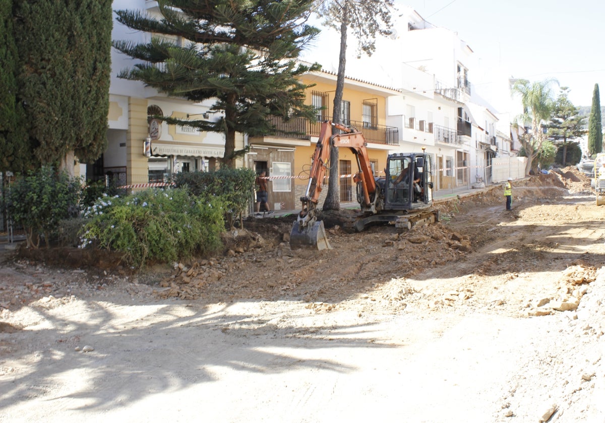 Obras actualmente en ejecución en la avenida de España.