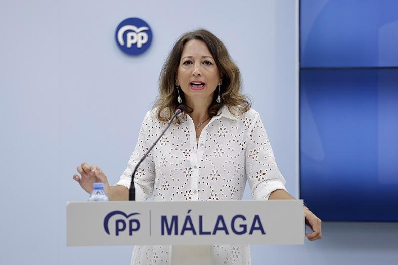 Patricia Navarro comparece en la sede del PP, este lunes.