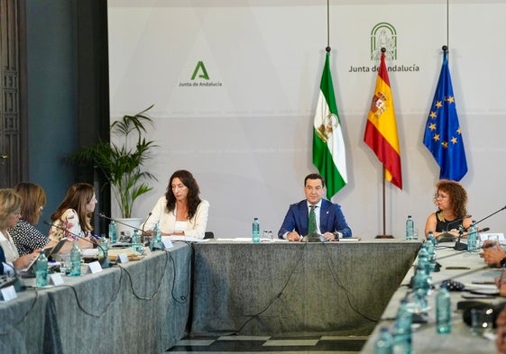 Juanma Moreno, en la reunión de este miércoles con CERMI.