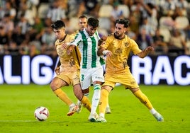 El Málaga, en el último partido ante el Córdoba.