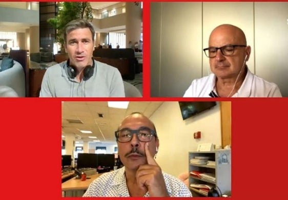 Juan Calderón, Pedro Ramírez y José Miguel Aguilar, este miércoles.