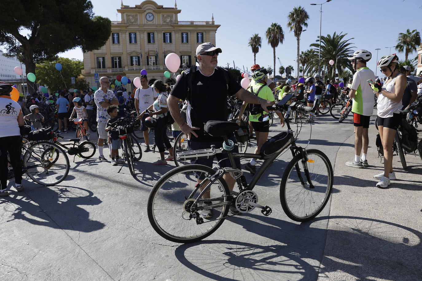 Bicicletada durante el Día Sin Coches en Málaga