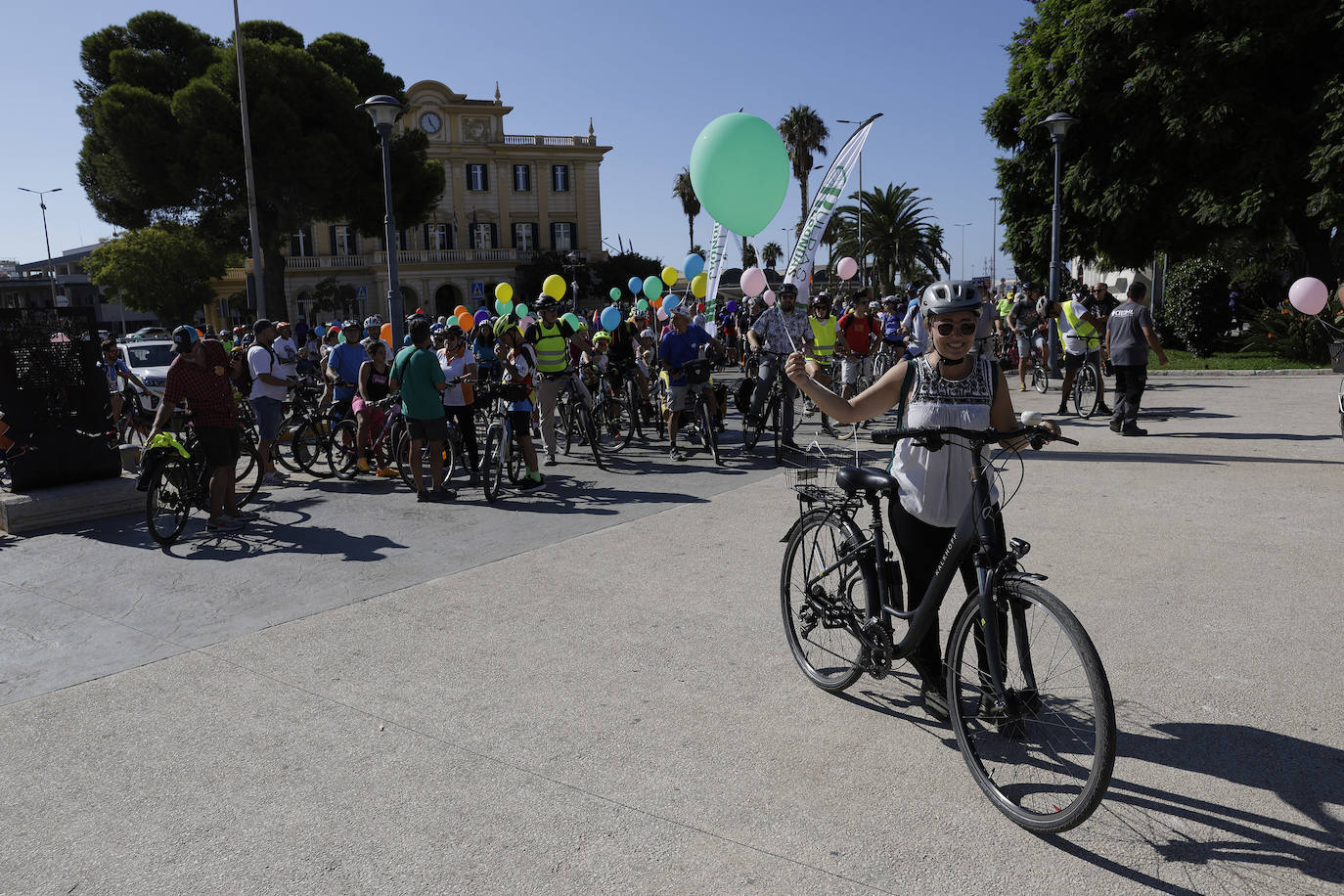 Bicicletada durante el Día Sin Coches en Málaga