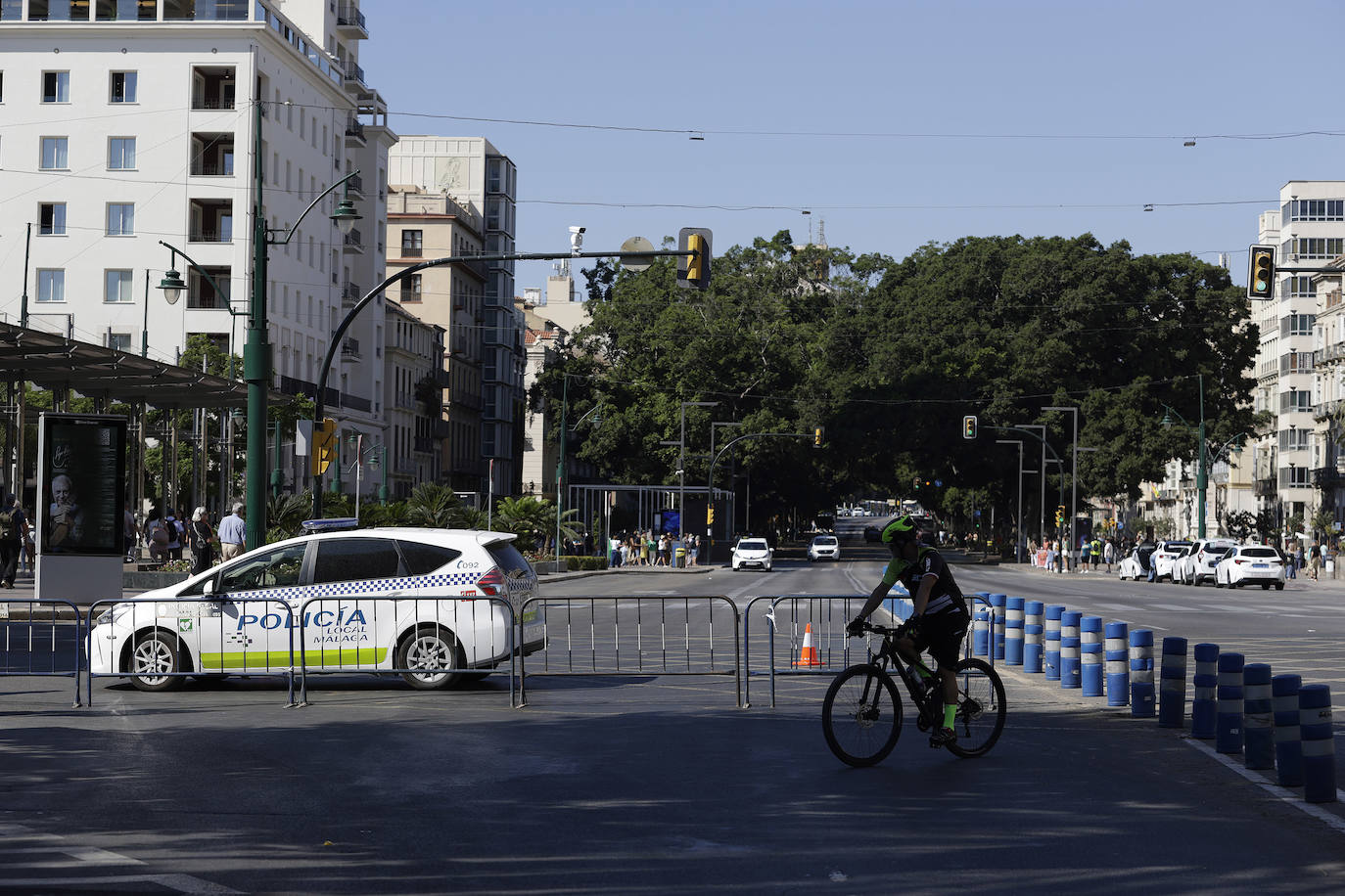 Bicicletada durante el Día Sin Coches en Málaga