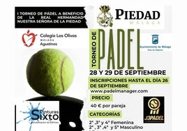 Cartel anunciador del torneo de pádel.