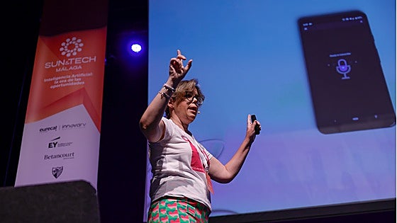 Conchita Díaz, durante su intervención en Sun&Tech.