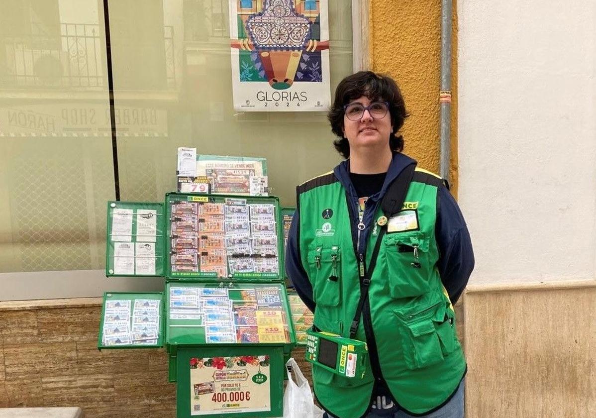 Carmen García, en su punto de venta en Ronda.