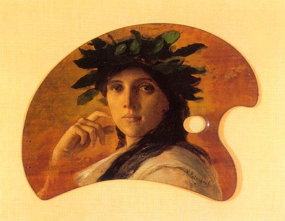 &#039;Paleta con cabeza femenina laureada&#039; (1890)