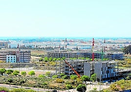 Obras de construcción de VPO en Málaga.