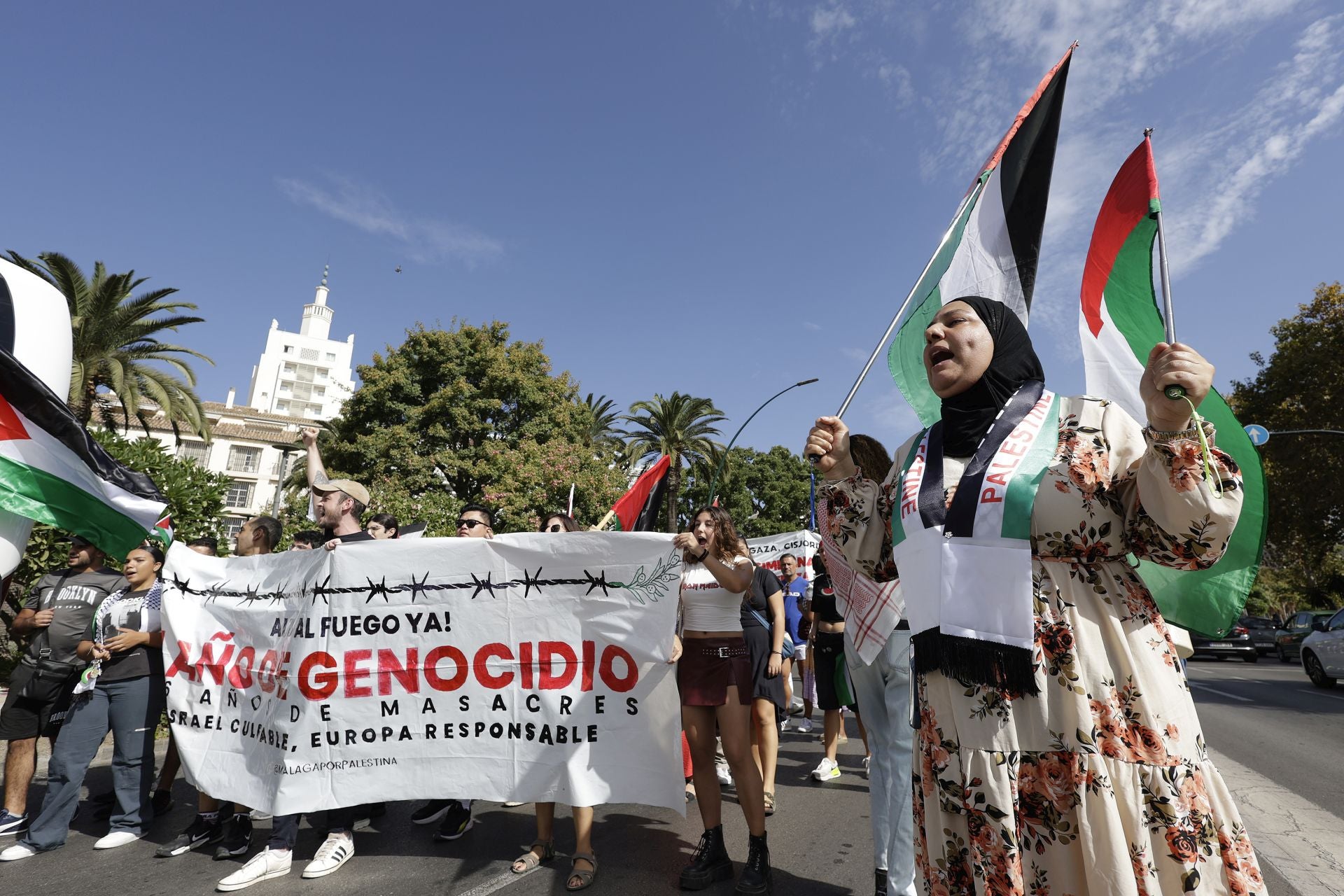 Más de mil personas salen a la calle en Málaga para pedir la paz en Palestina