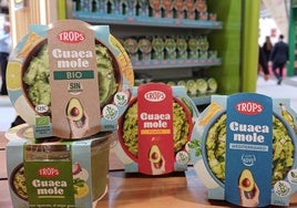 Imagen de los nuevos envases de guacamole lanzados por Trops en la feria madrileña.