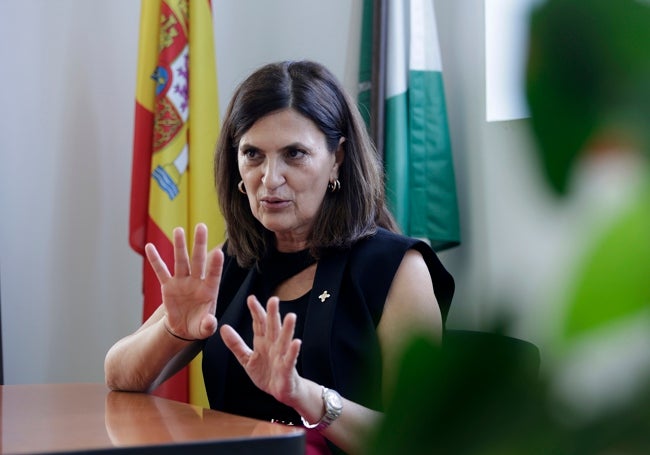Trini Hernández, que es muy expresiva, en un momento de la entrevista.