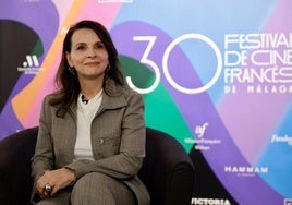 Juliette Binoche, durante la rueda de prensa de esta mañana en el Festival de Cine Francés.