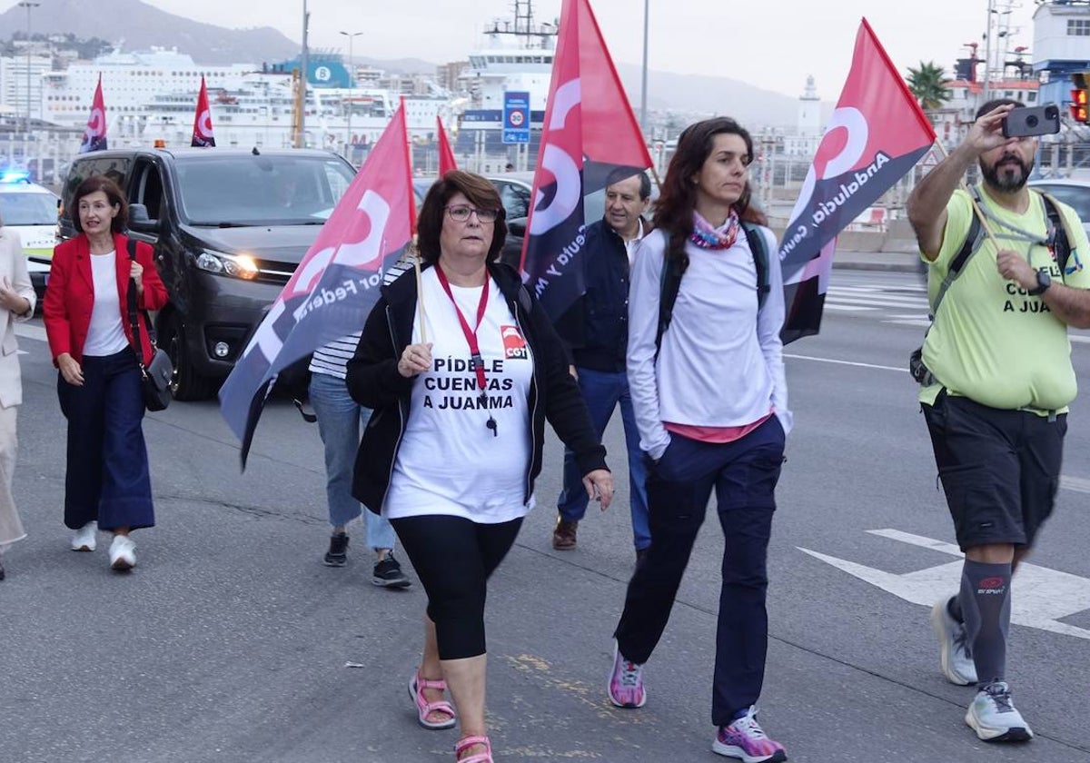 Inicio de la marcha, esta mañana.