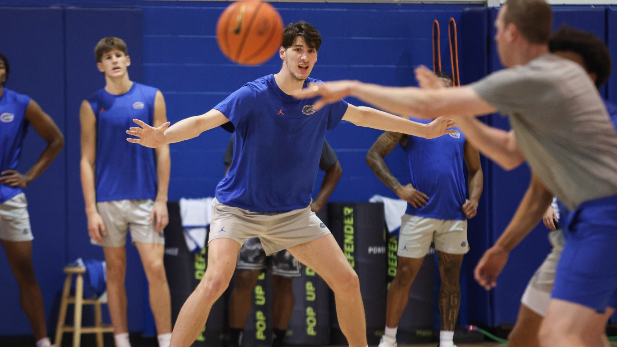 Olivier Rioux, en un entrenamiento con los Gators de Florida