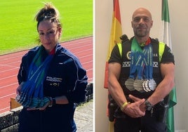 La subinspectora Laura Cantalejo, policía nacional en Marbella, y el agente municipal de Nerja José Domingo Lozano.