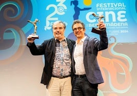 José Antonio Hergueta y Atom Egoyan, ayer.