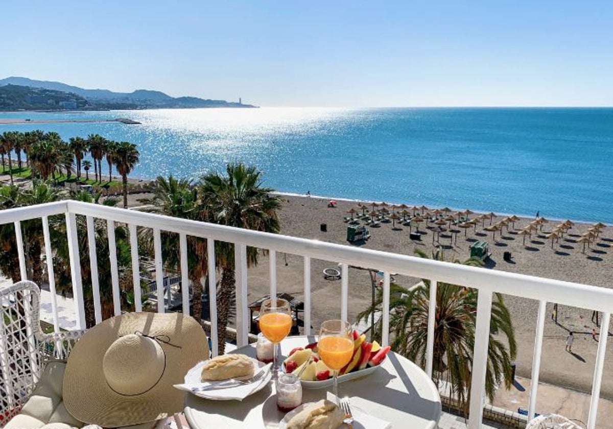 Terraza de una vivienda turística de Málaga.