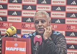 Sergio Pellicer, en la rueda de prensa tras el partido.