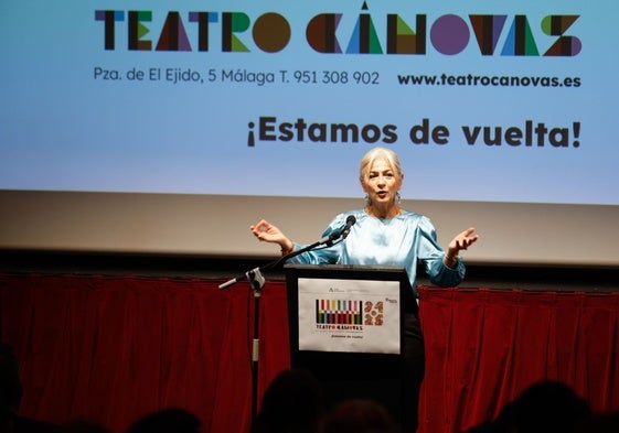 Patricia del Pozo, consejera de Cultura y Deporte, en la reapertura del Teatro Cánovas.