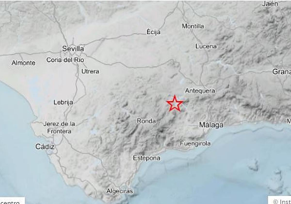Epicentro del seísmo registrado en Ardales este domingo.