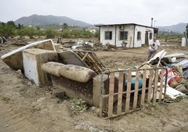 Una de las viviendas que sufrió los efectos de la pasada DANA en el Guadalhorce.