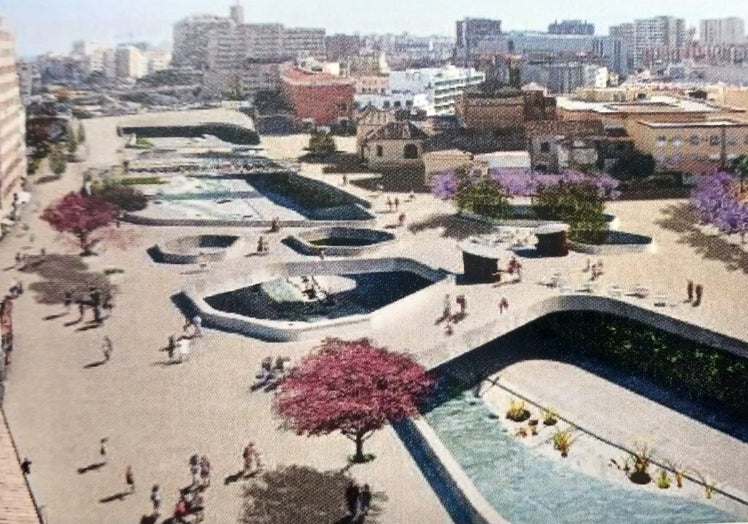 Recreación de los 'puentes-plaza' en la zona de Santo Domingo.