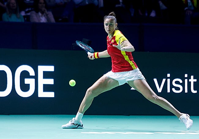 Sara Sorribes, en su duelo de este viernes ante Linette.