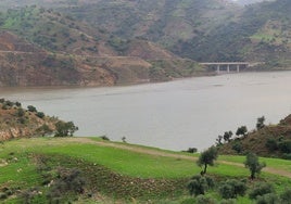 Embalse de Casasola, que lamina el río Campanillas, tras las últimas lluvias.