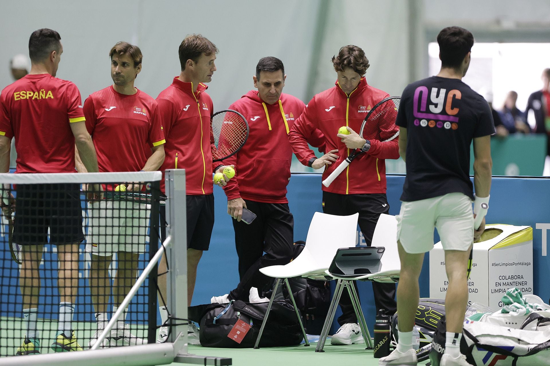Nadal y Alcaraz, juntos en Málaga: España ya se entrena al completo para la Davis