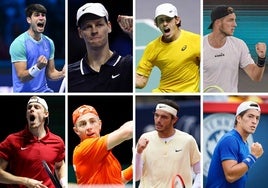 Rafa Nadal, Jannik Sinner, Alex de Miñaur, Jan-Lennard Struff, Denis Shapovalov, Tallon Griekspoor, Taylor Fritz y Sebastián Báez.