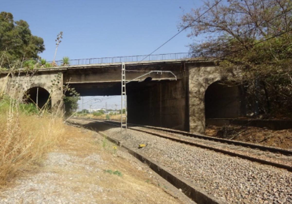 Ejemplo de uno de los pasos superiores que se tendrán que adaptar al paso de camiones sobre los trenes.