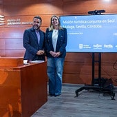 Florido, Moreno y Aguilar, en la presentación de la acción promocional.