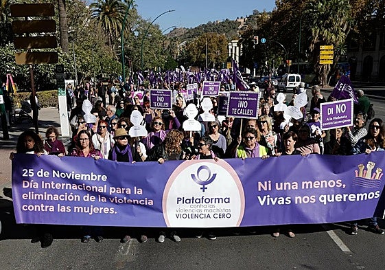 La cabecera de la manifestación del año pasado en Málaga.