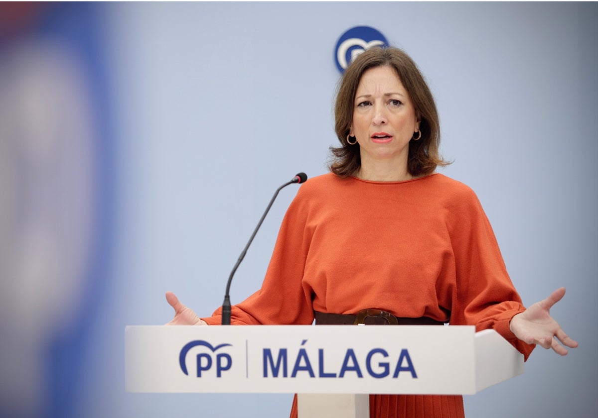 Navarro en una reciente comparecencia ante la prensa en la sede del PP malagueño.