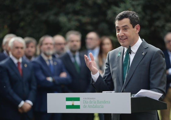 Moreno, esta mañana, durante al acto institucional celebrado en Málaga.